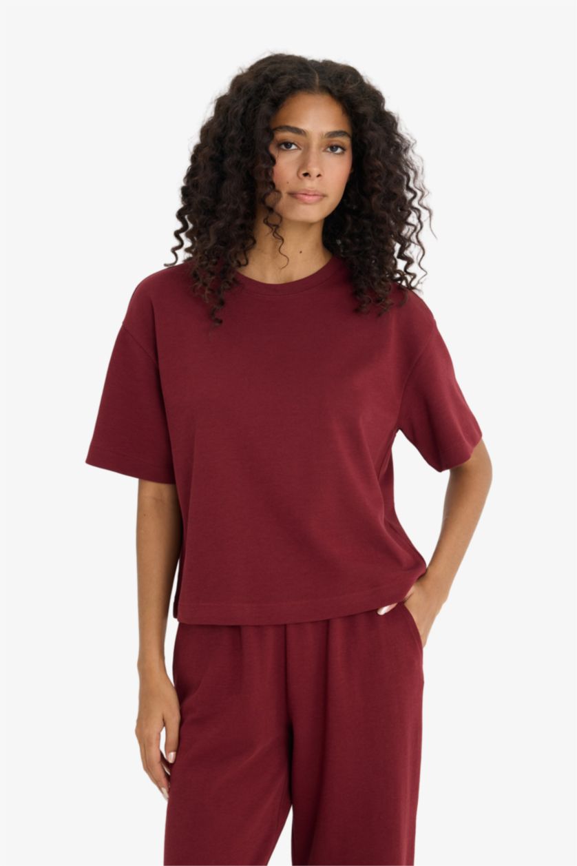 WOMAN Bordeaux Woman Short Sleeve T-Shirt