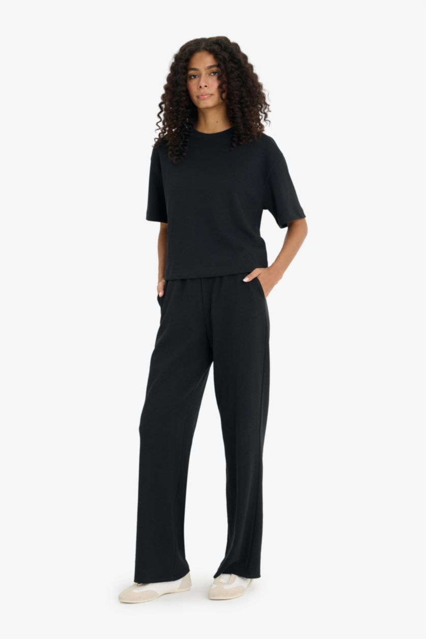 WOMAN Black Wide Leg Trousers
