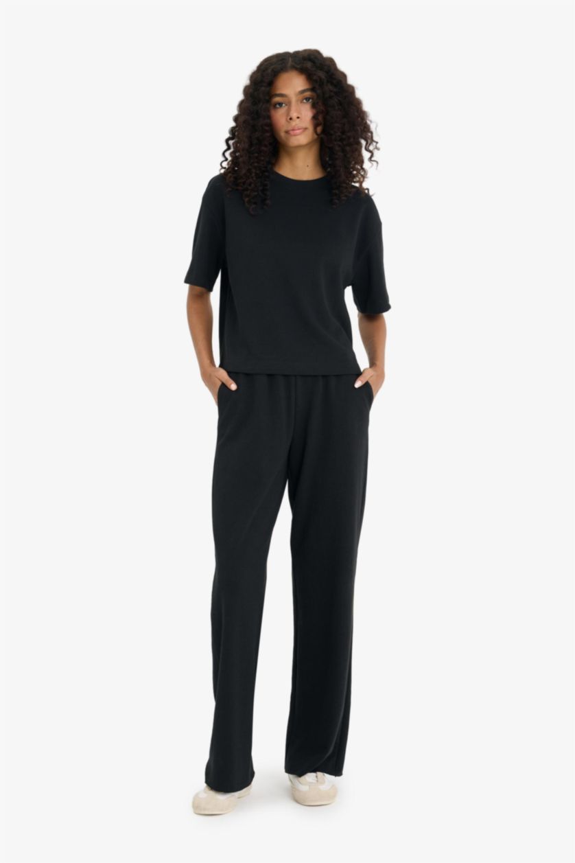 WOMAN Black Wide Leg Trousers