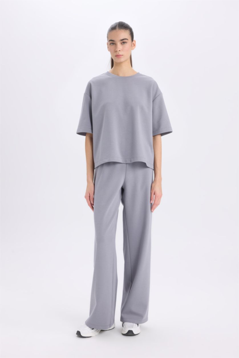 Әйелдерге Ашық сұр тік пішім негізгі Шалбар