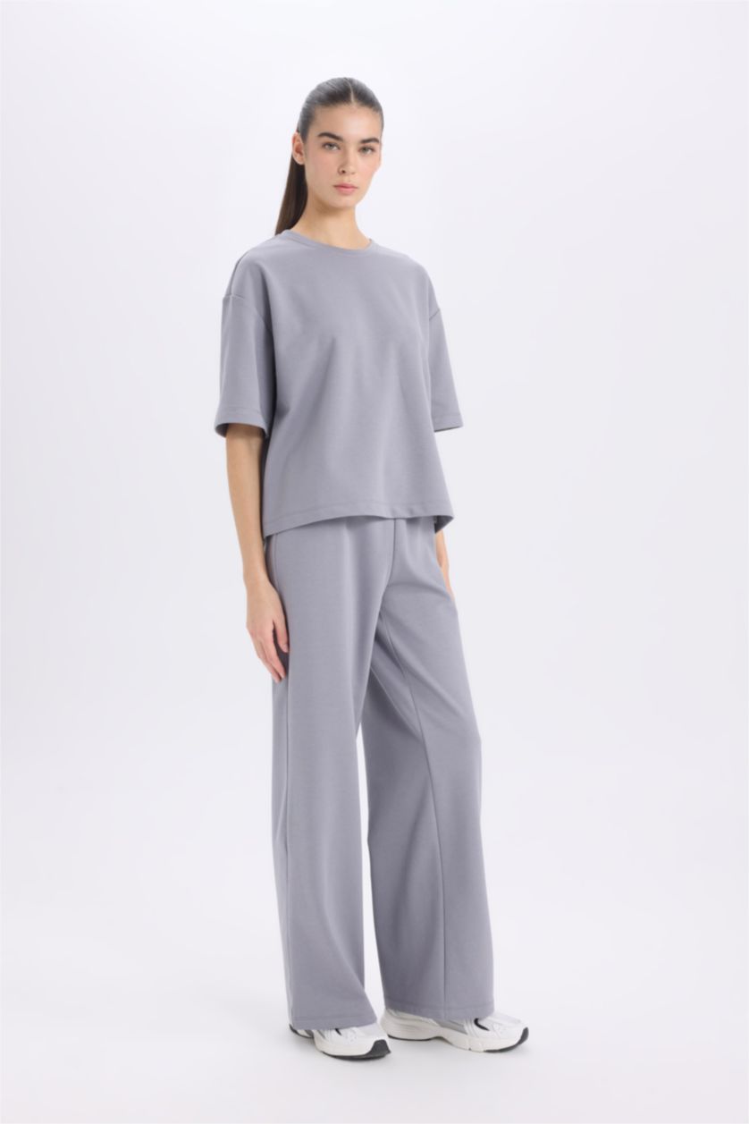 Әйелдерге Ашық сұр тік пішім негізгі Шалбар