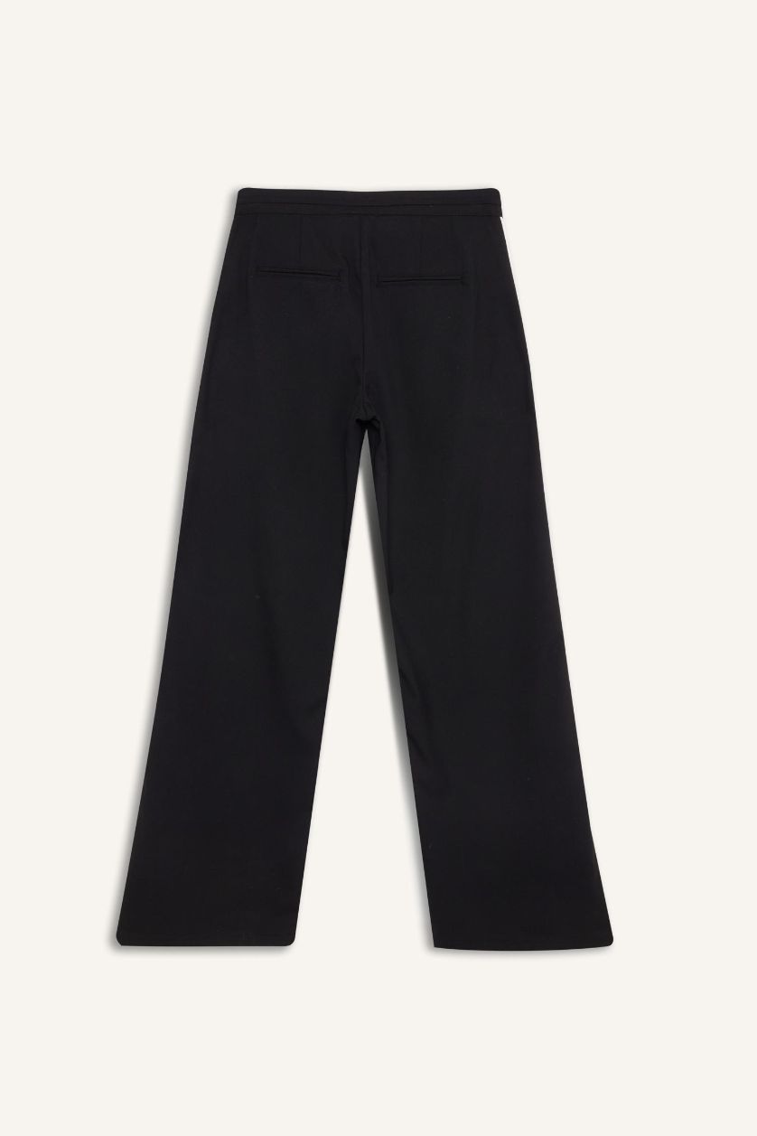 WOMAN Black Wide Leg Normal Waist Trousers