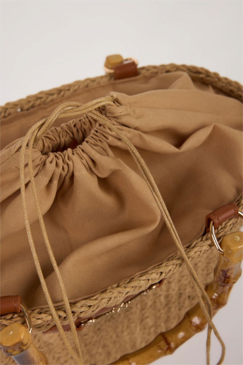 Kadın Açık Kum Kadın Hasır Omuz Çantası