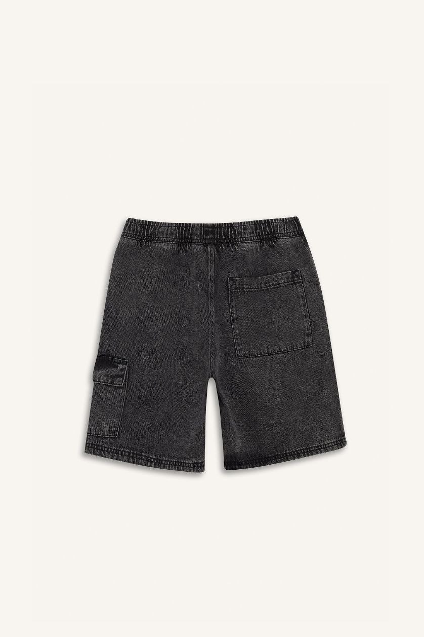Man Anthracite Loose Fit Denim Bermuda Shorts