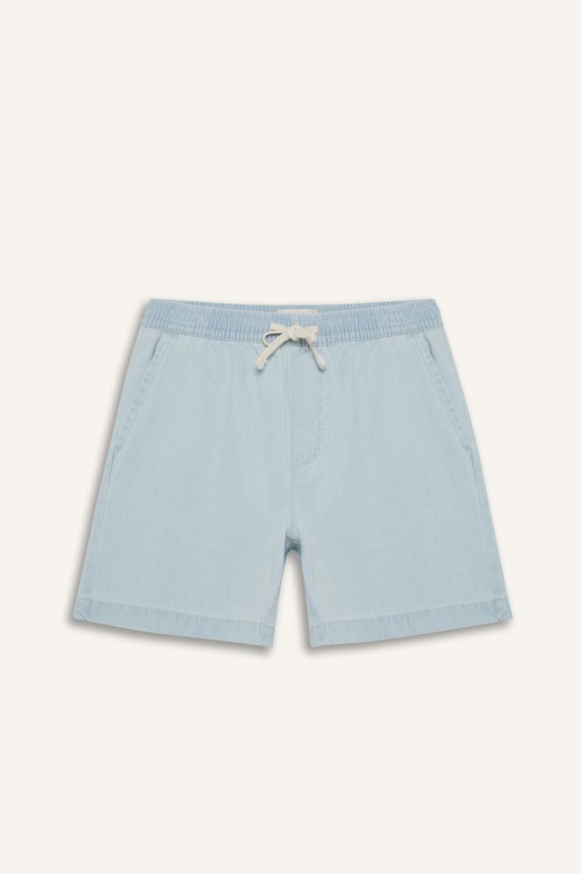 رجال أزرق ثلجي شورت جينز قصة مريحة