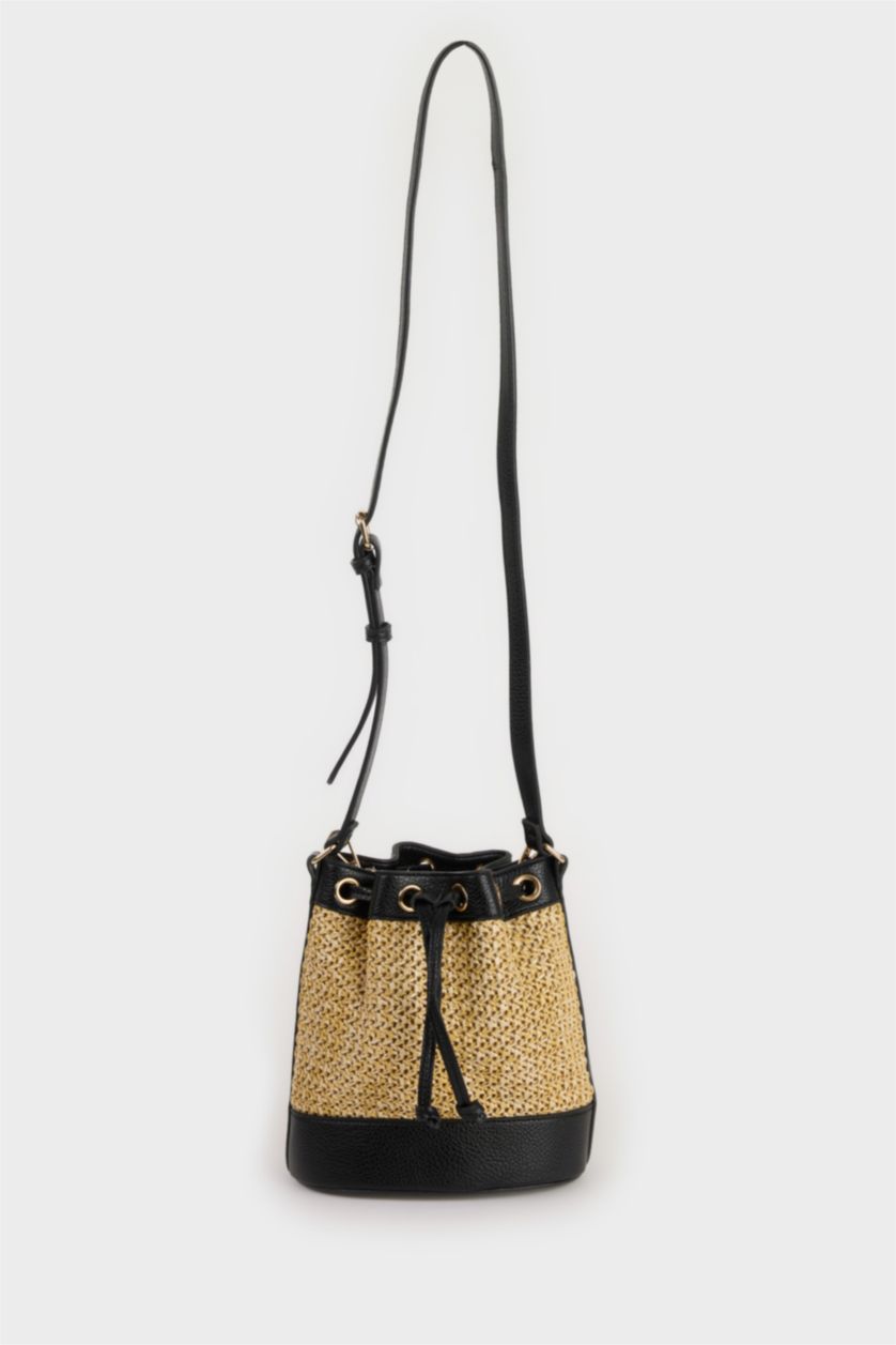 Woman Light Sand Woman Straw Shoulder Bag