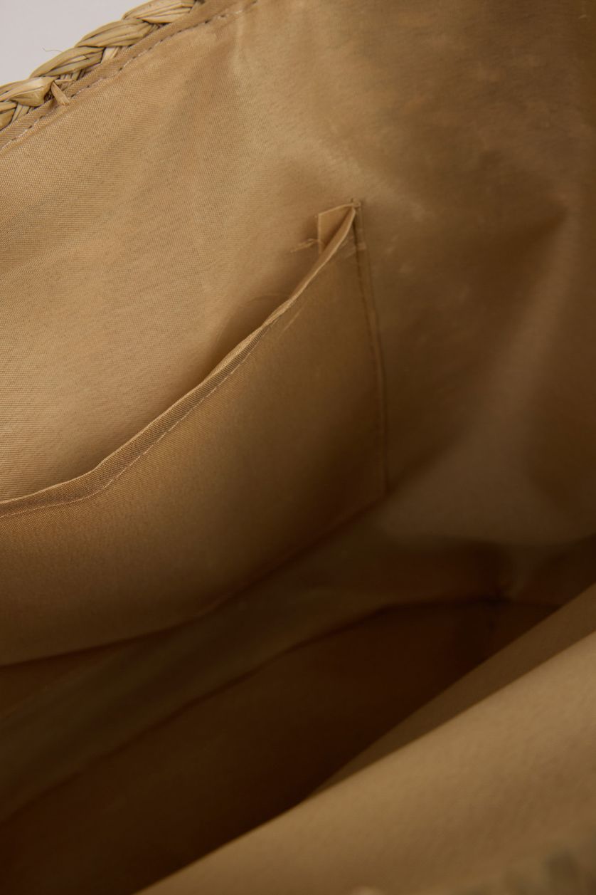 Kadın Açık Kum Kadın Hasır Omuz Çantası