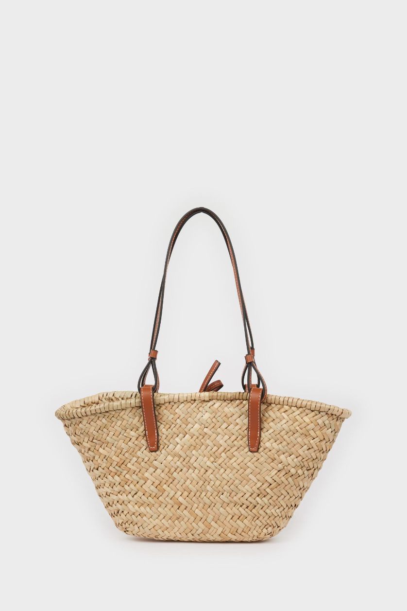 Kadın Açık Kum Kadın Hasır Omuz Çantası