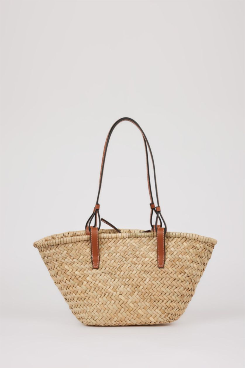 Kadın Açık Kum Kadın Hasır Omuz Çantası