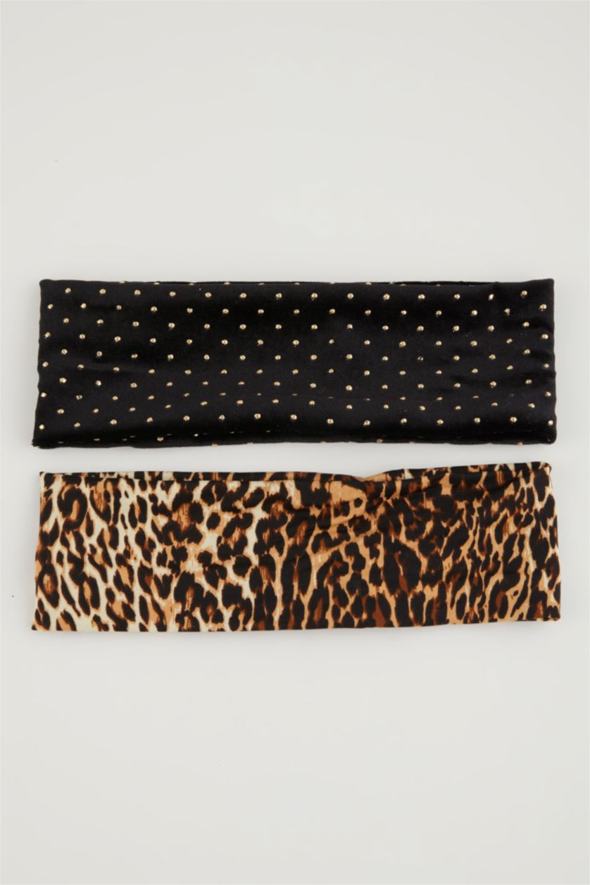 Kadın TRIXI - leopard Kadın 2'li Leopar Desenli Saç Bandanası
