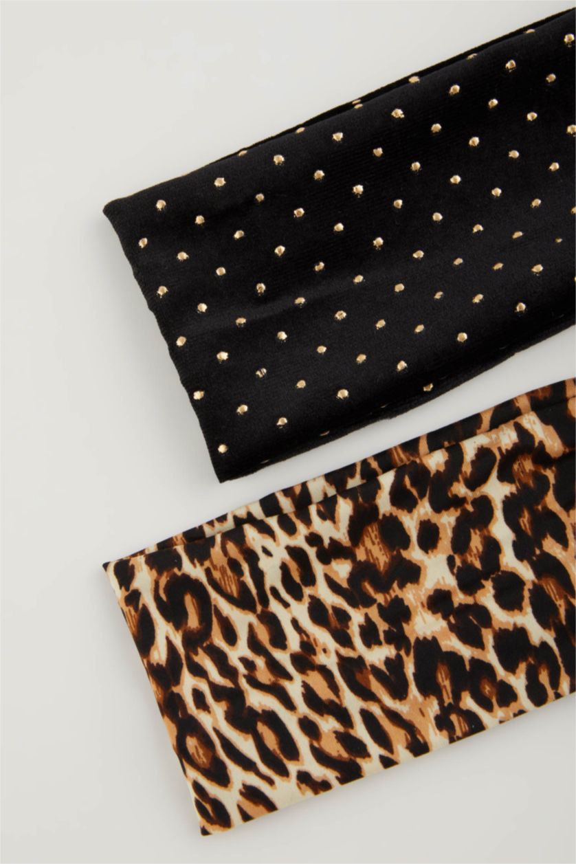 Kadın TRIXI - leopard Kadın 2'li Leopar Desenli Saç Bandanası

