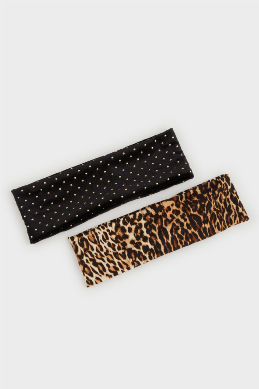 Kadın TRIXI - leopard Kadın 2'li Leopar Desenli Saç Bandanası
