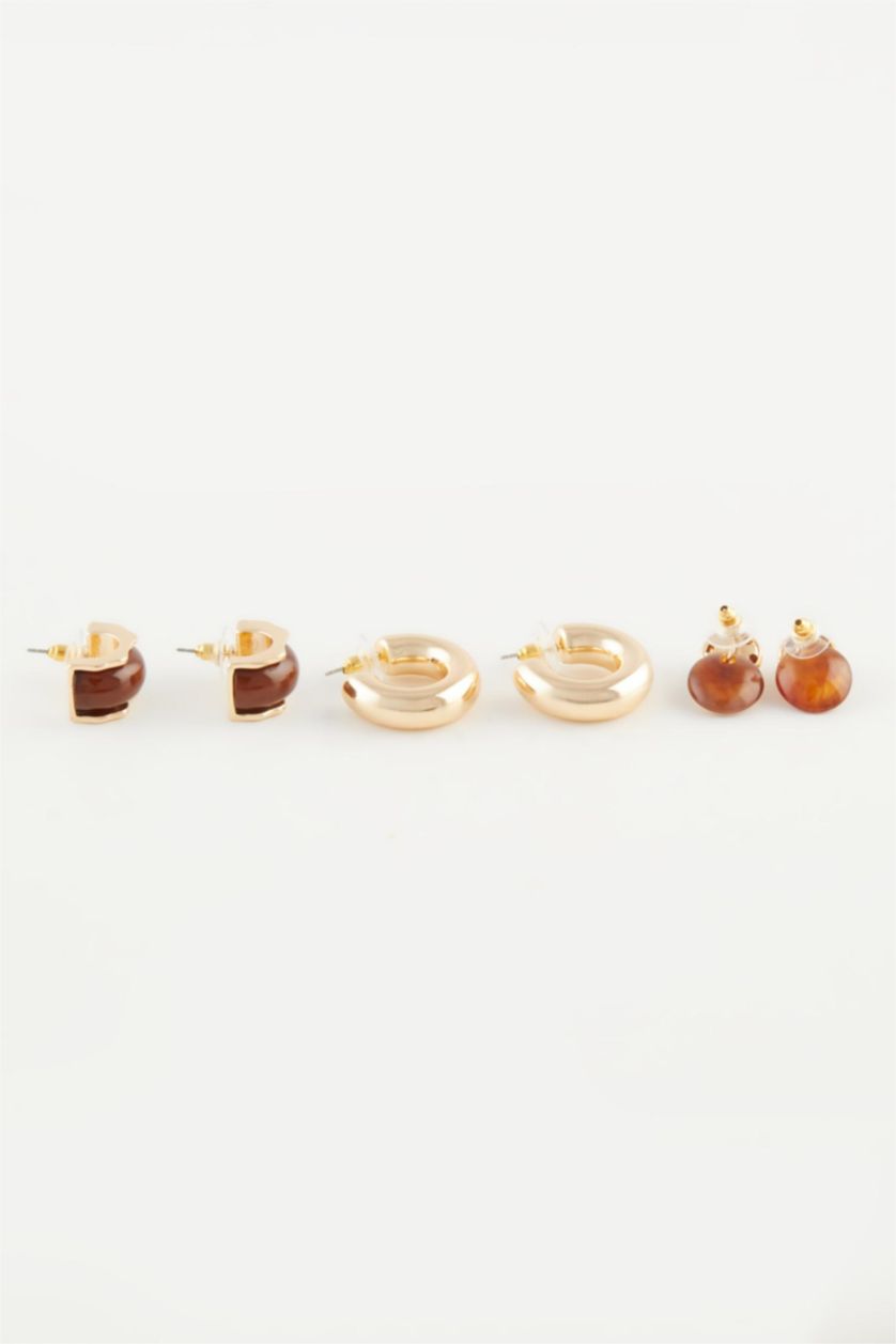 Kadın Karma Kadın 3'lü Gold Küpe