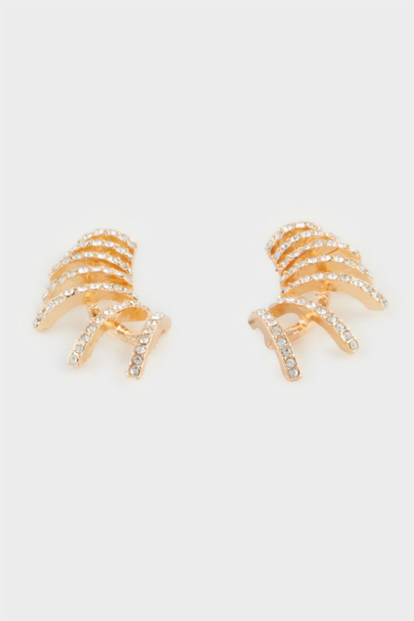 Kadın Altın Kadın Taşlı Gold Küpe