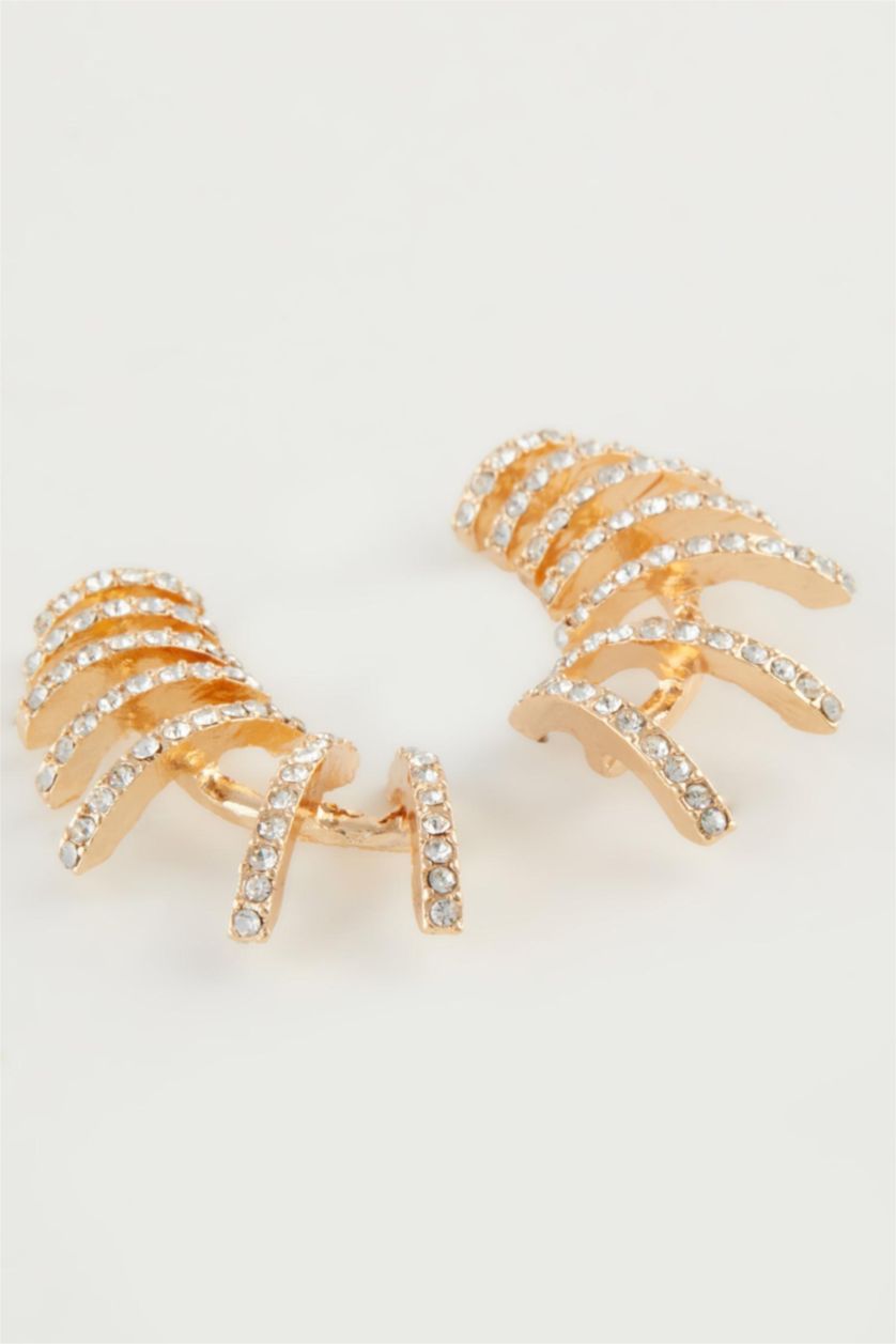 Kadın Altın Kadın Taşlı Gold Küpe