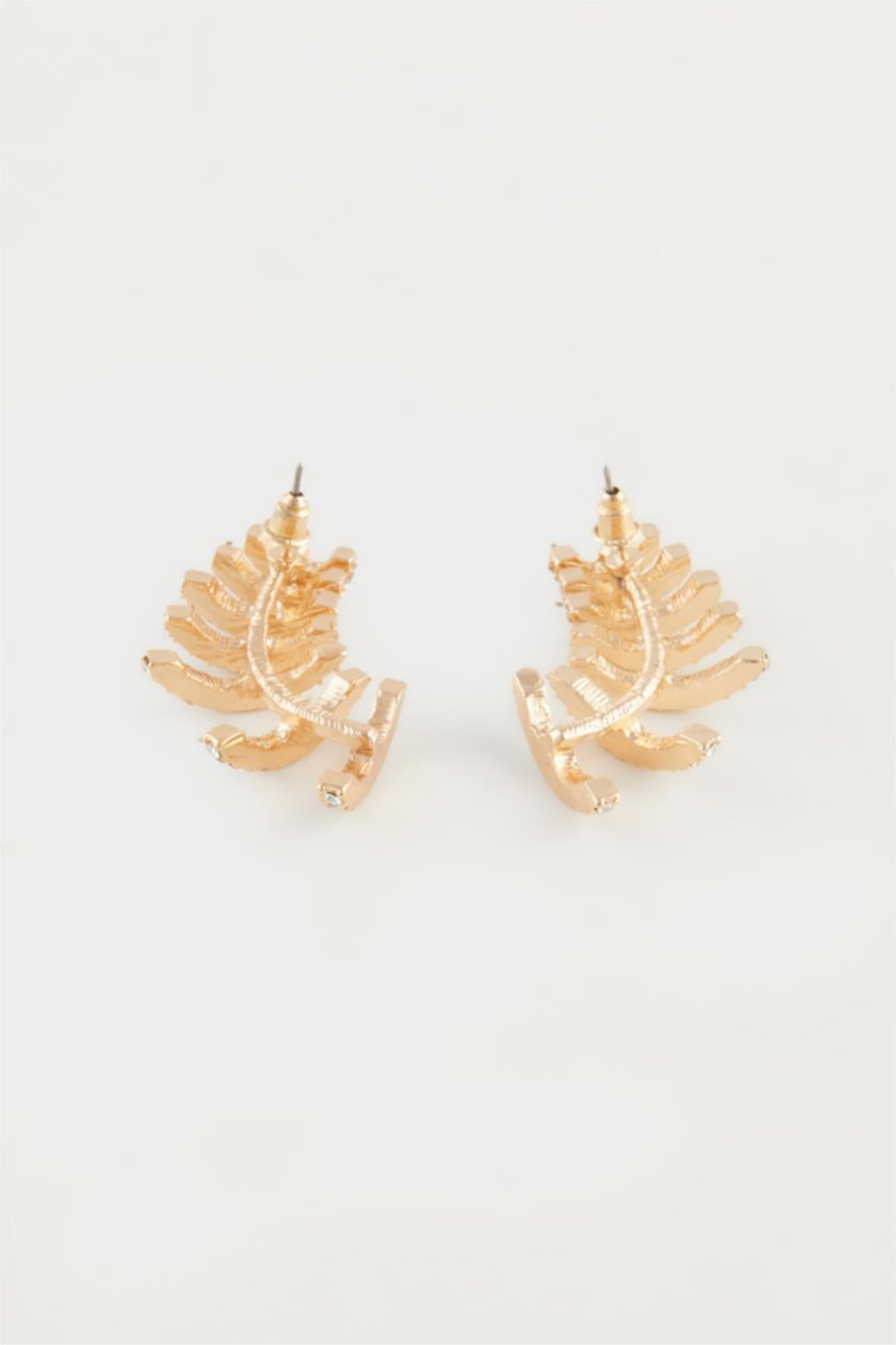 Kadın Altın Kadın Taşlı Gold Küpe