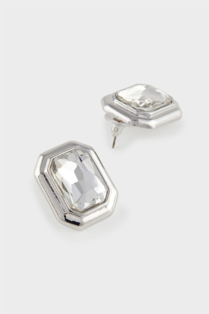 Kadın Altın Kadın 2'li Taşlı Silver Küpe