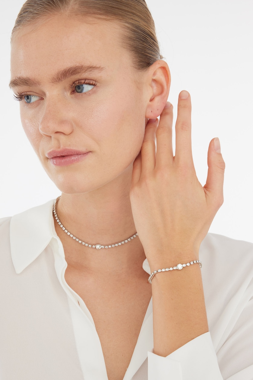 Kadın Gümüş Kadın Silver Su Yolu Kolye Bileklik Set
