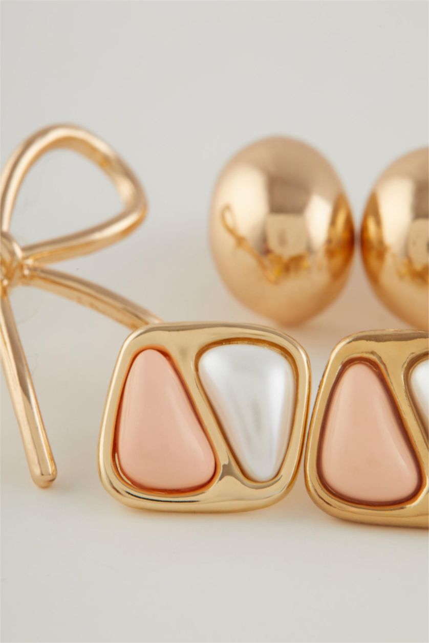 FEMME Altın Lot de 3 paires de Boucles d'oreilles dorées pour femme