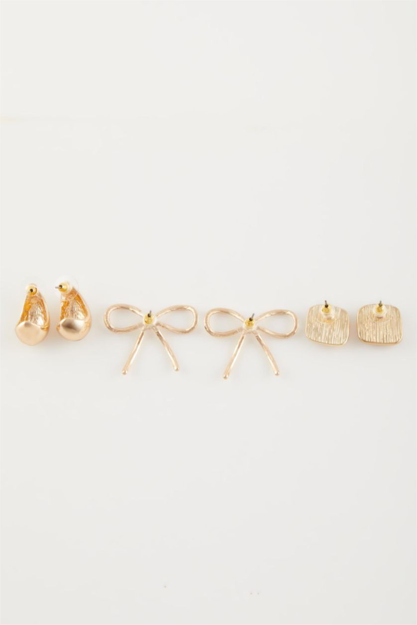 FEMME Altın Lot de 3 paires de Boucles d'oreilles dorées pour femme