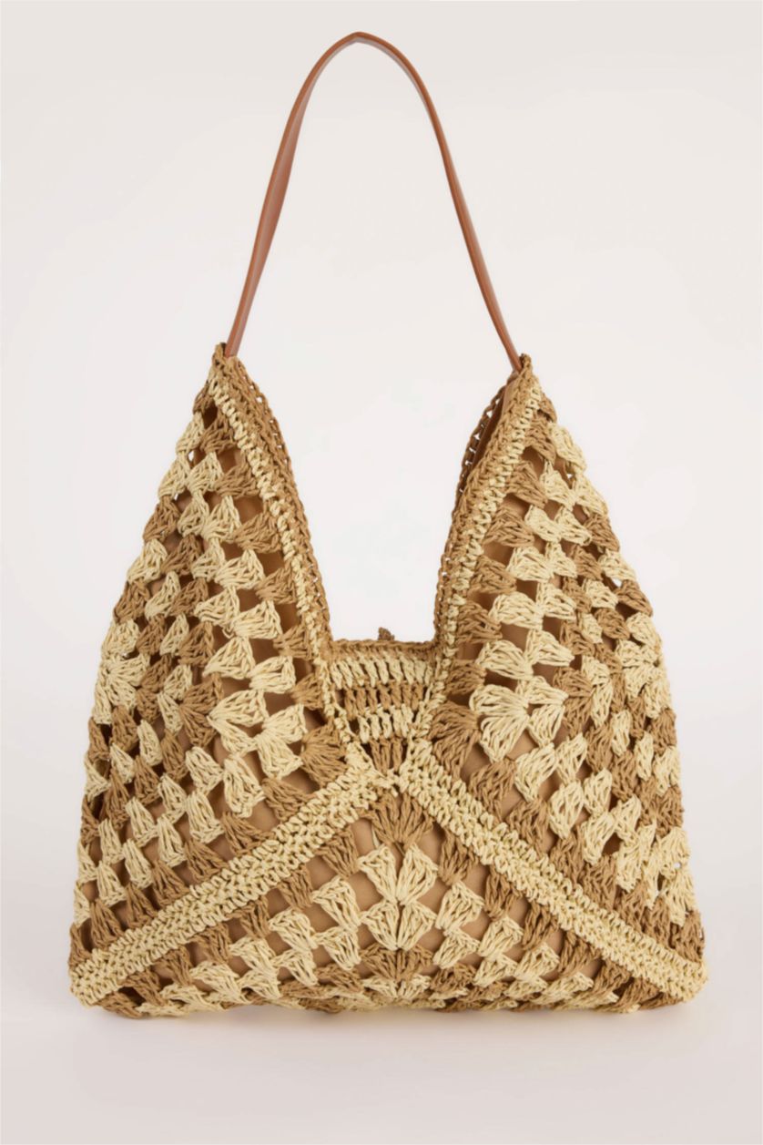 Әйелдерге Жеңіл Құм Әйелдерге Өрілген шынжырлы иық сөмкесі