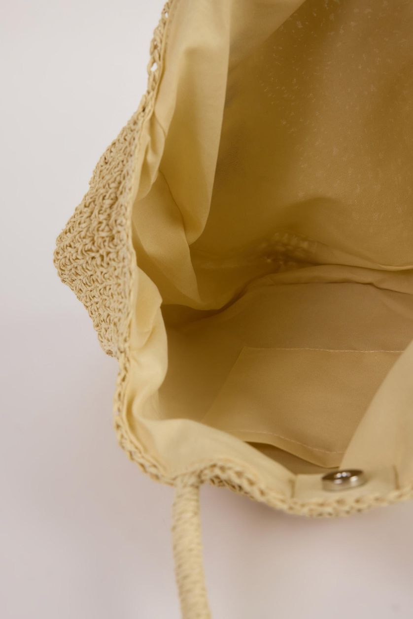 Kadın Açık Kum Kadın Hasır Omuz Çantası