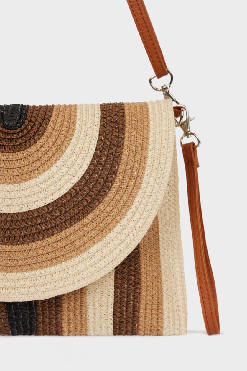 Kadın Açık Kum Kadın Hasır Omuz Çantası