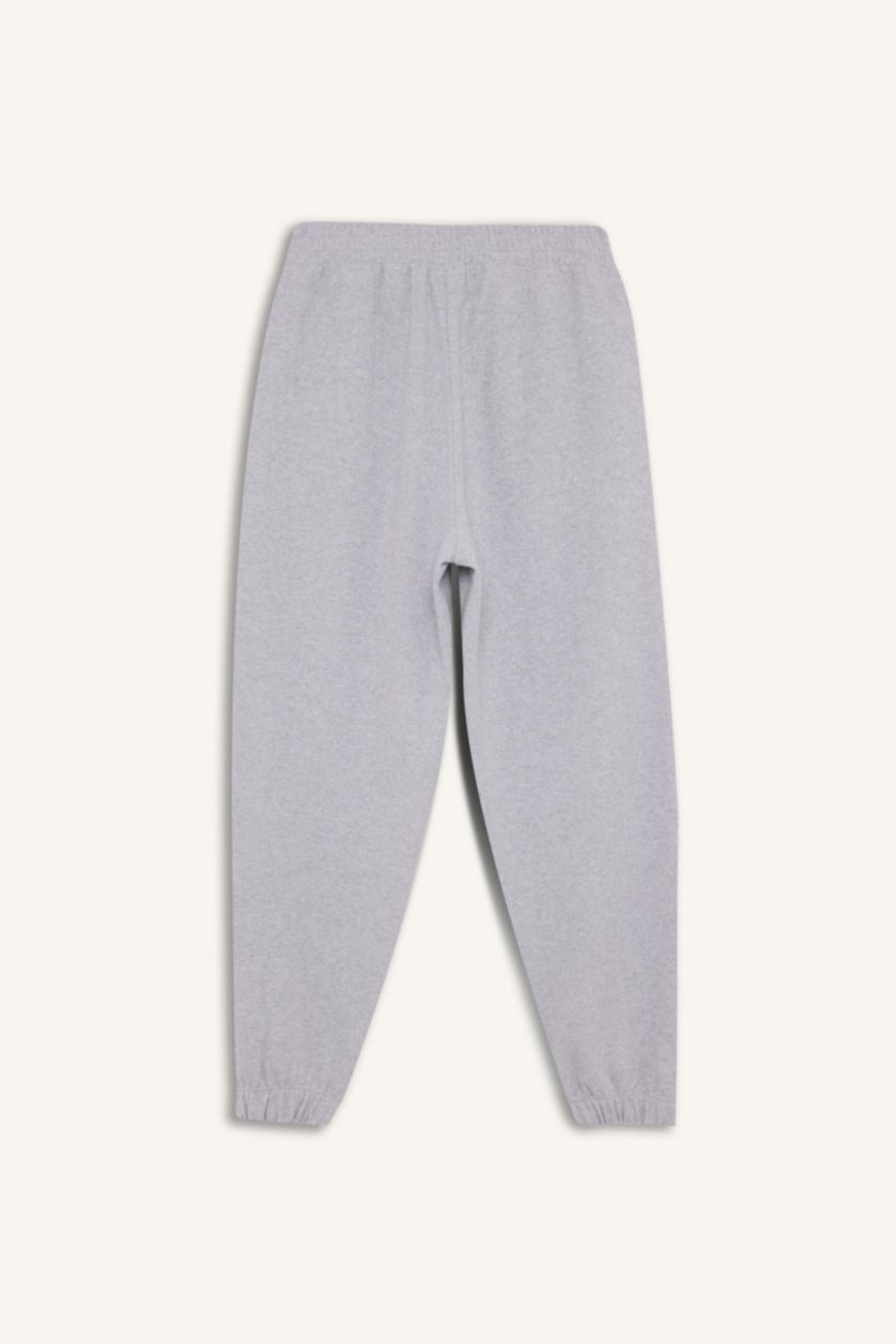 Kadın Gri Melanj Jogger Fıt Pantolon