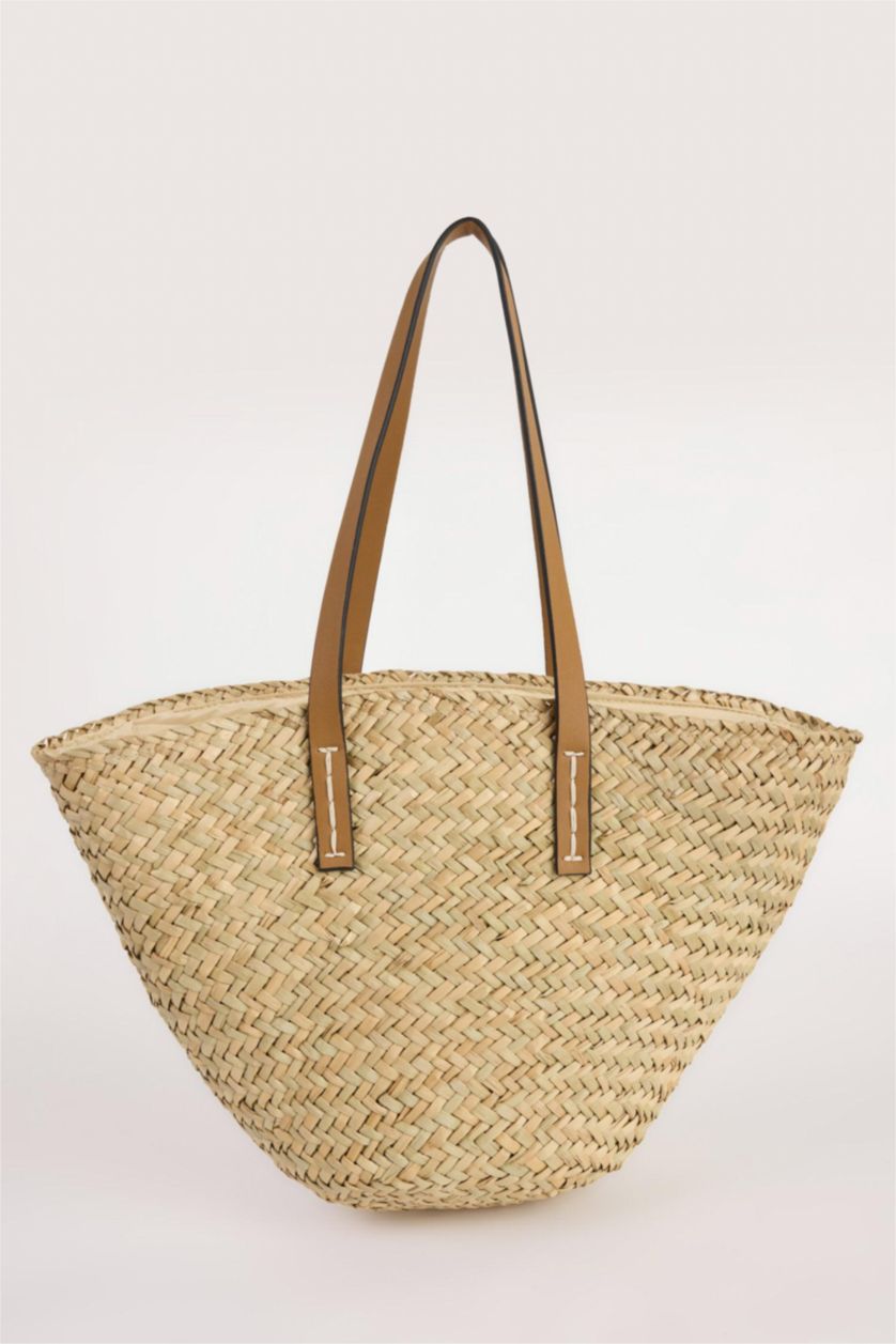 Kadın Açık Kum Kadın Hasır Omuz Çantası