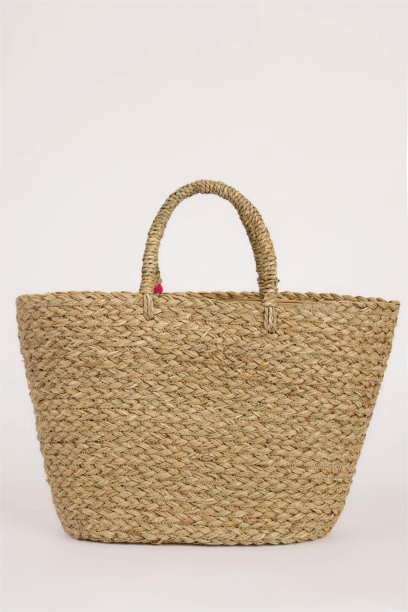 Kadın Açık Kum Kadın Hasır Omuz Çantası