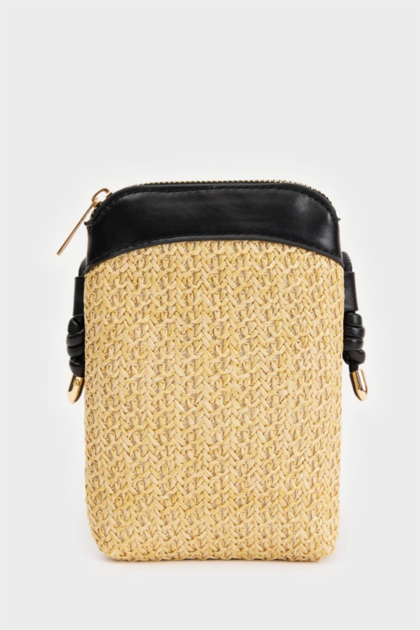 Women Light Sand Wicker Shoulder bag