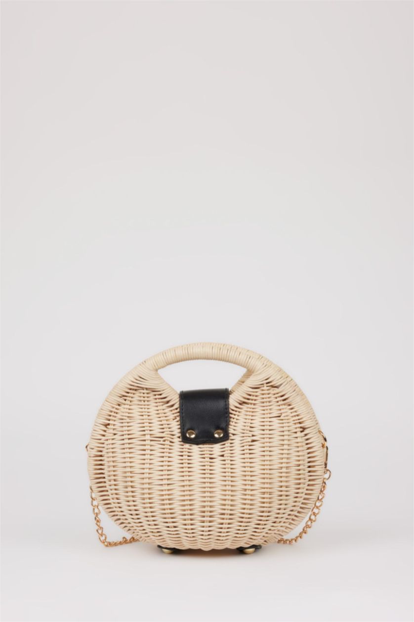 FEMME Beige Clair Sac d'épaule Osier