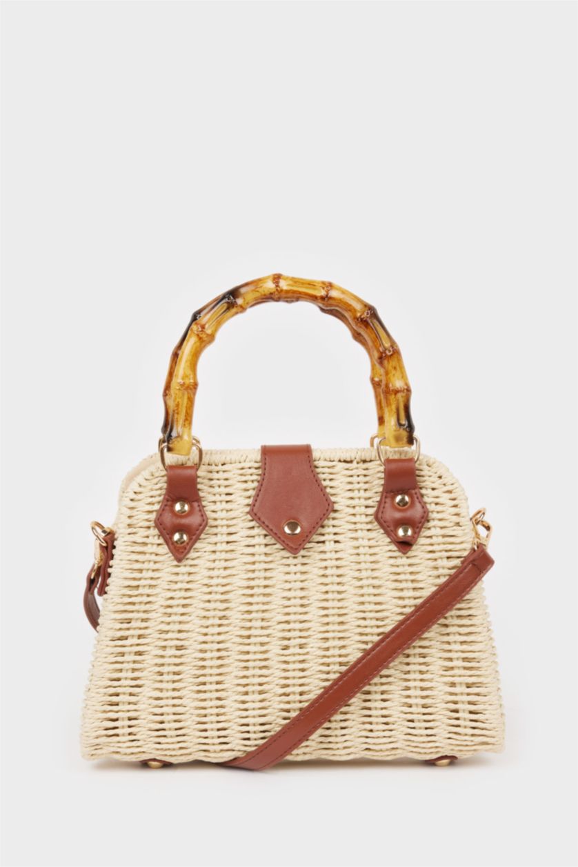 Kadın Açık Kum Kadın Hasır Omuz Çantası