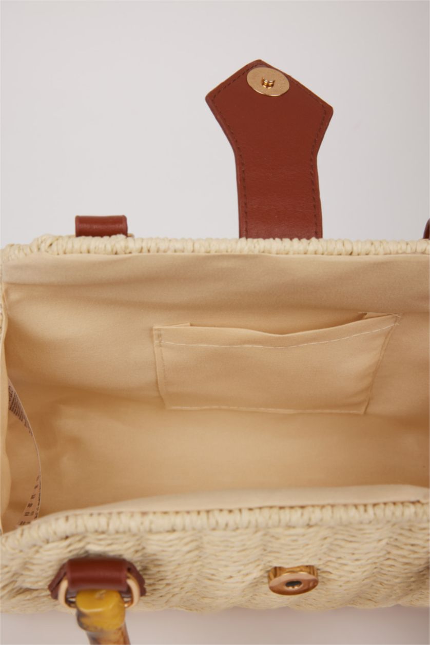 Kadın Açık Kum Kadın Hasır Omuz Çantası