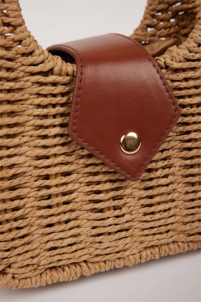 Kadın Açık Kum Kadın Hasır Omuz Çantası