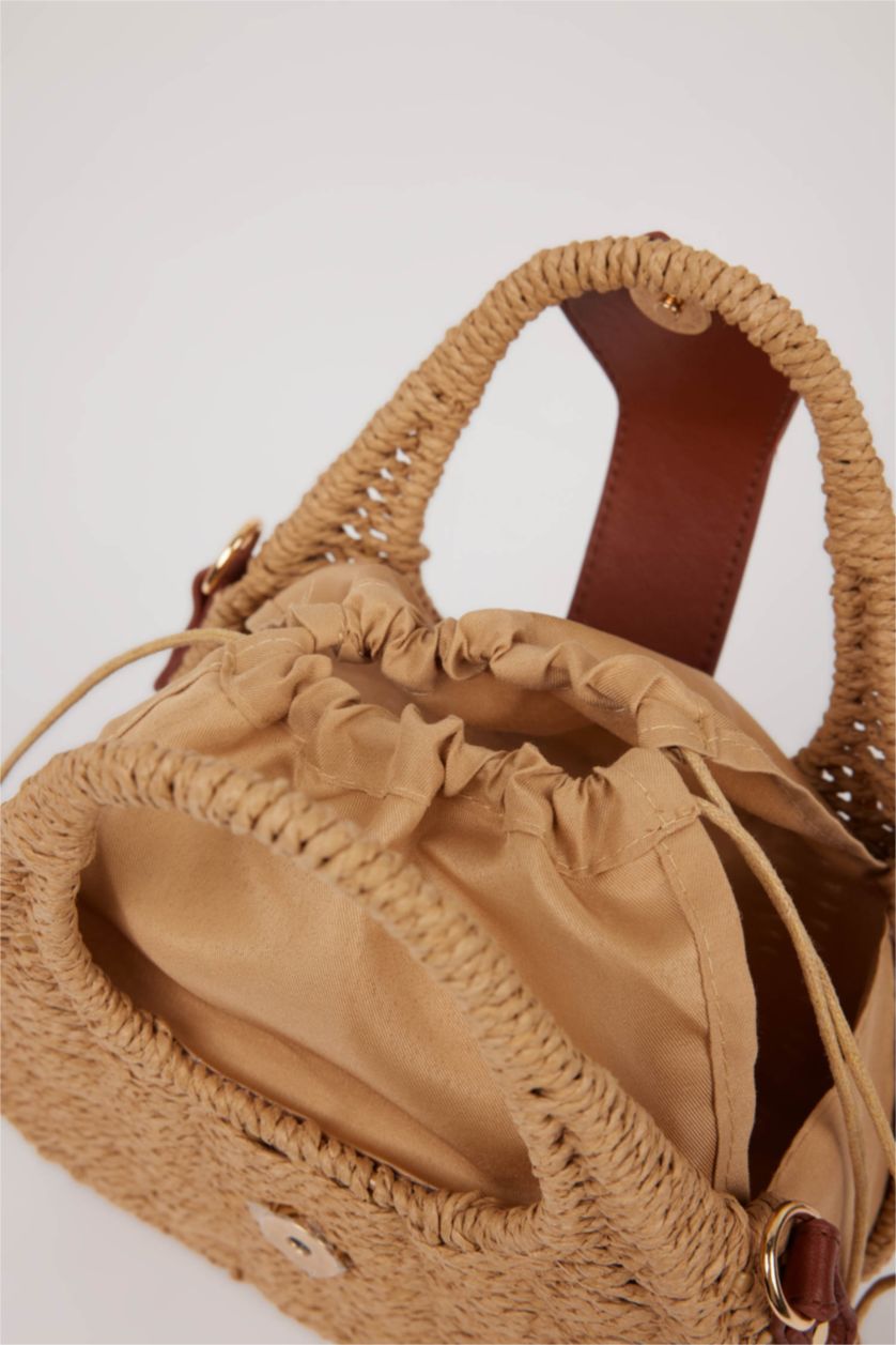 Kadın Açık Kum Kadın Hasır Omuz Çantası