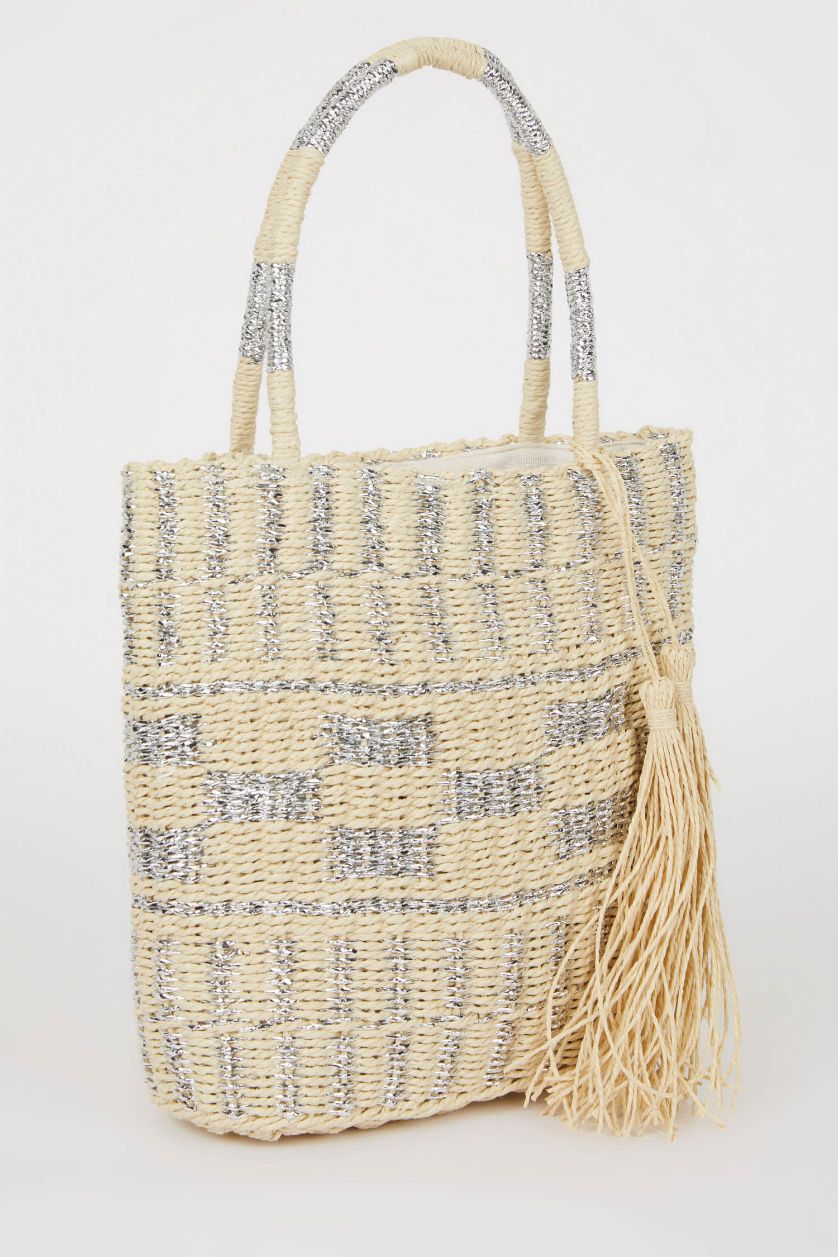 Kadın Açık Kum Kadın Hasır Omuz Çantası