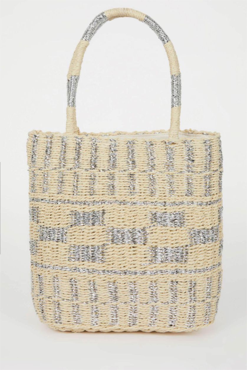 Women Light Sand Wicker Shoulder bag