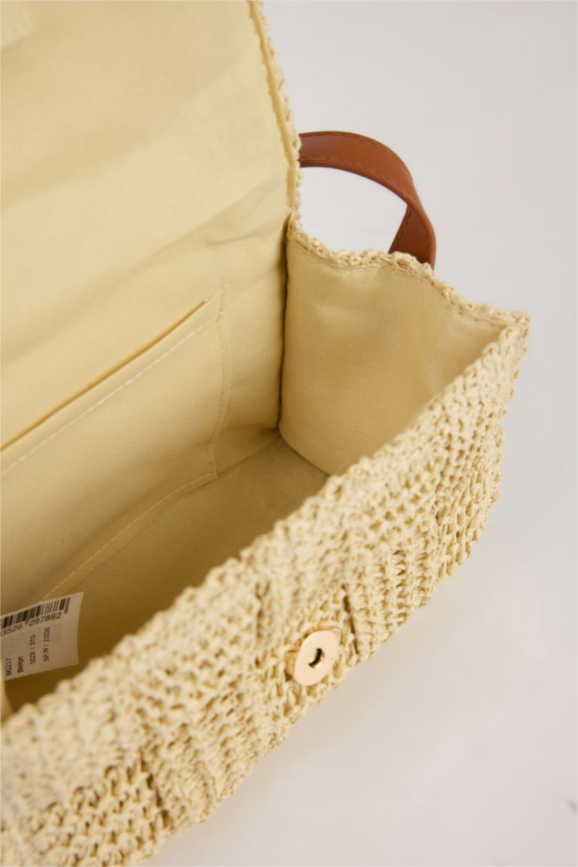 Kadın Açık Kum Kadın Hasır Omuz Çantası