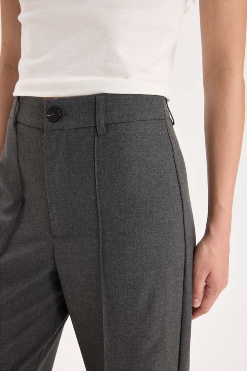 نساء أنثرا سروال كلاسيك واسع بخصر عادي