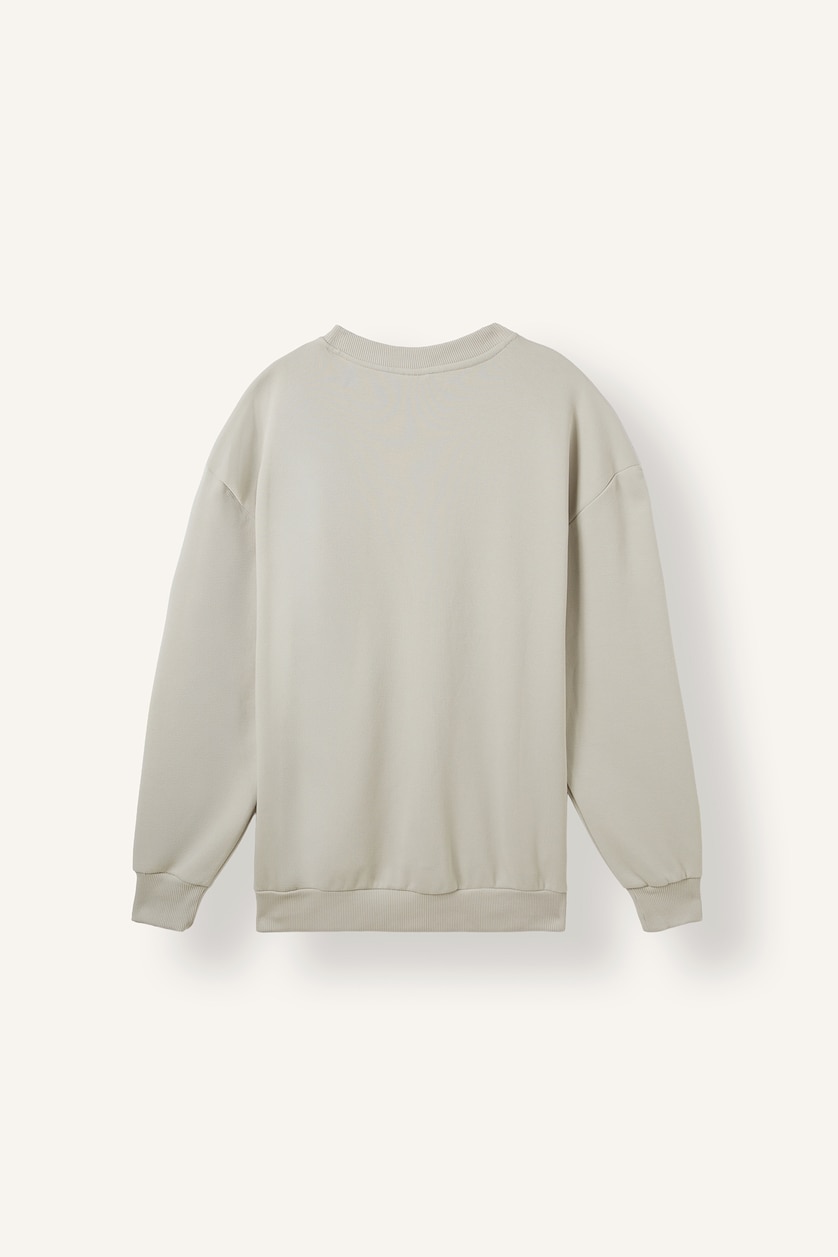 MAN Stone Boxy Fit Crew Neck Basic Pique Sweatshirt