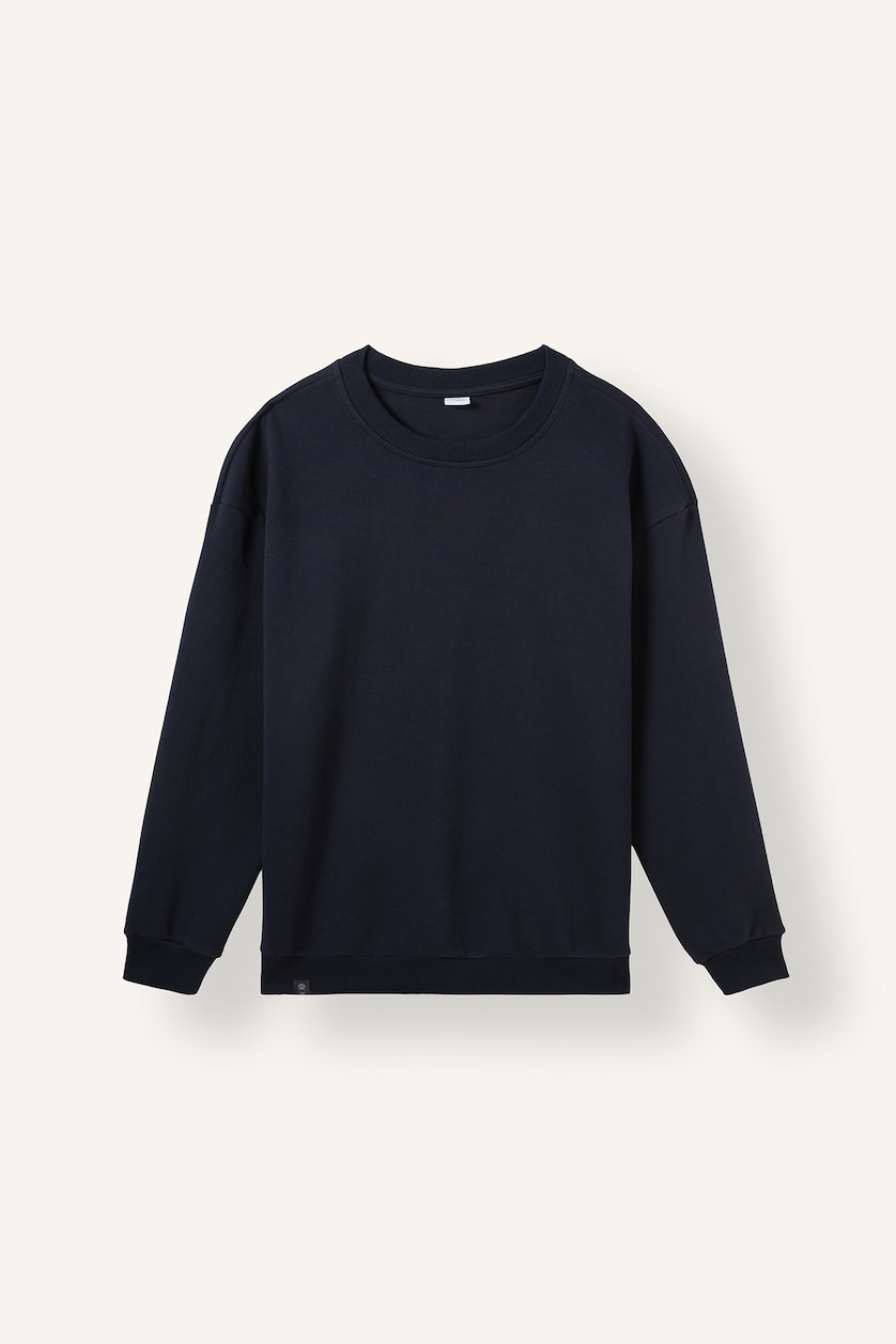Men NAVY Boxy Fit Long Sleeve Sweatshirt