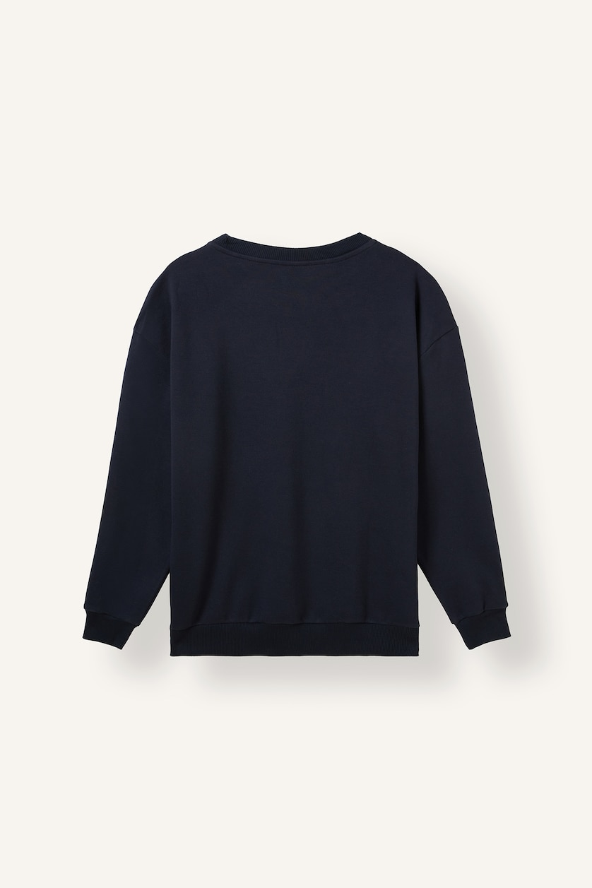 Men NAVY Boxy Fit Long Sleeve Sweatshirt
