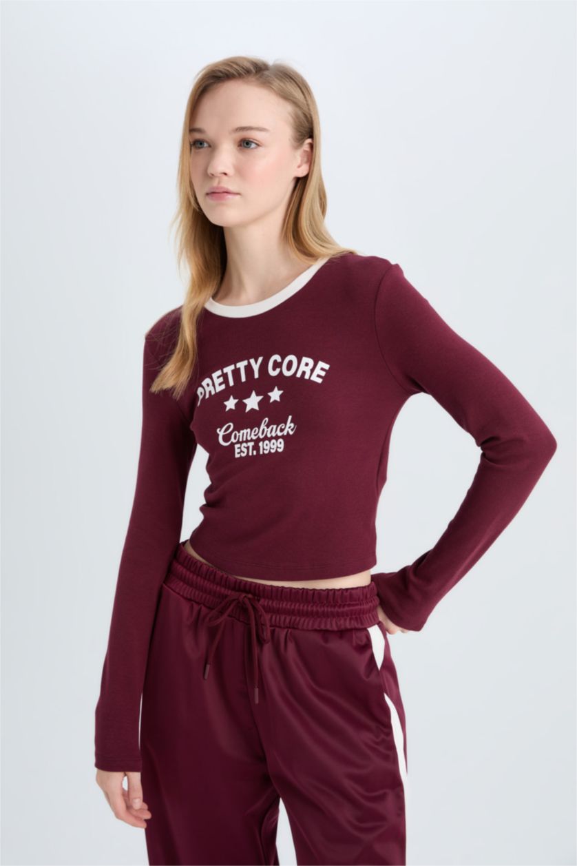 Женщины Бордовый Кофта приталенного кроя из рибаны