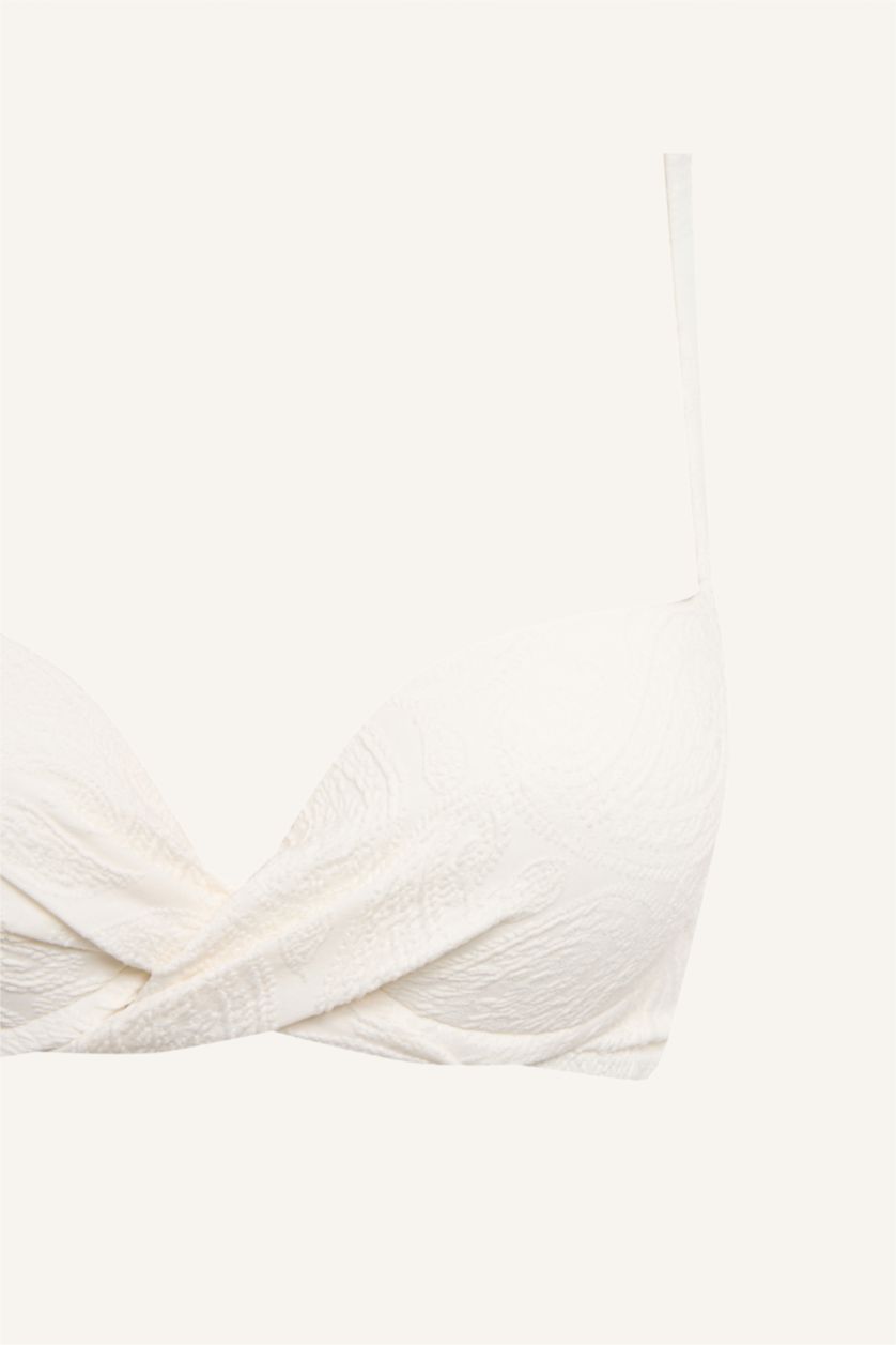 Kadın Kırık Beyaz Regular Fit Bikini Üstü