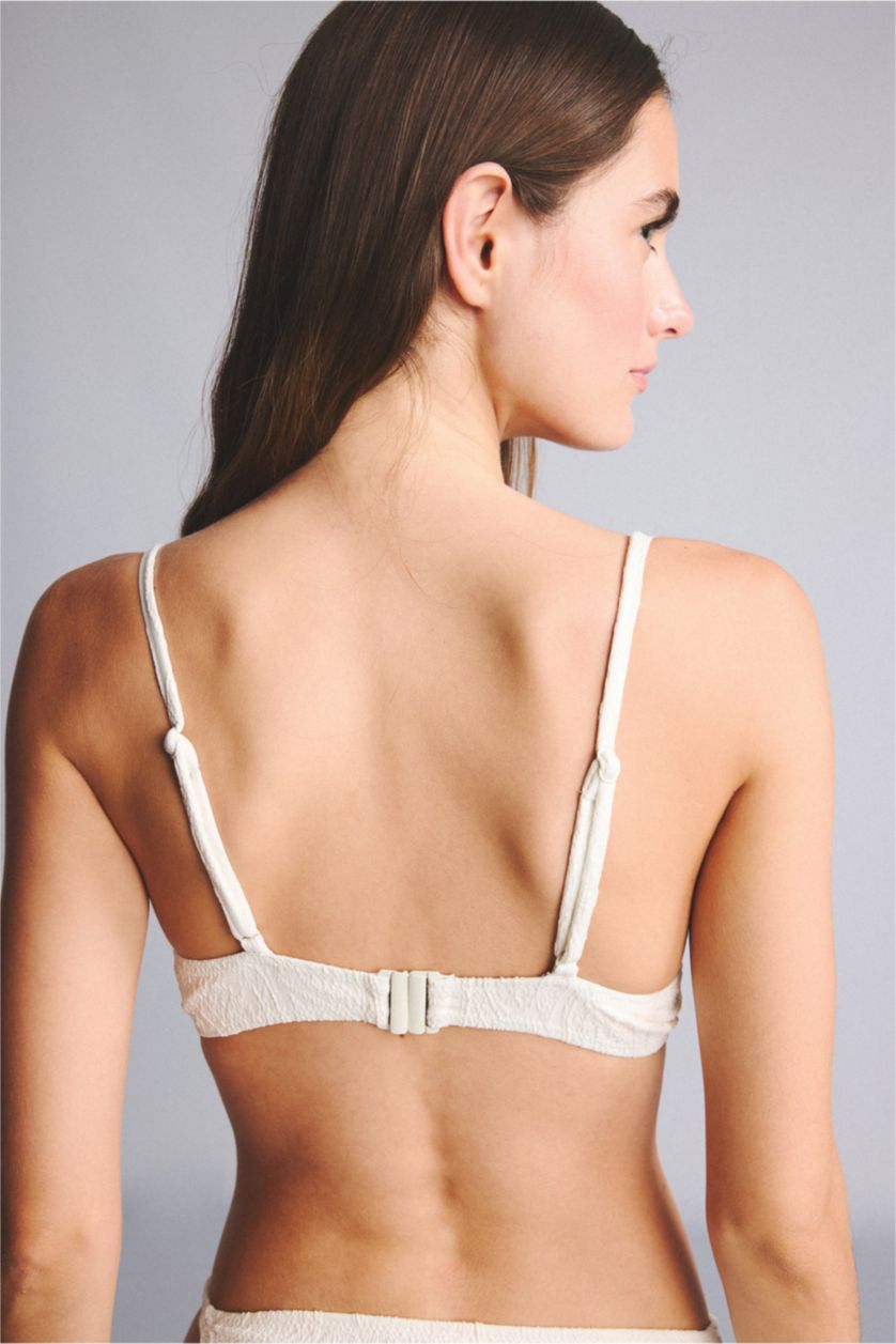 Kadın Kırık Beyaz Regular Fit Bikini Üstü