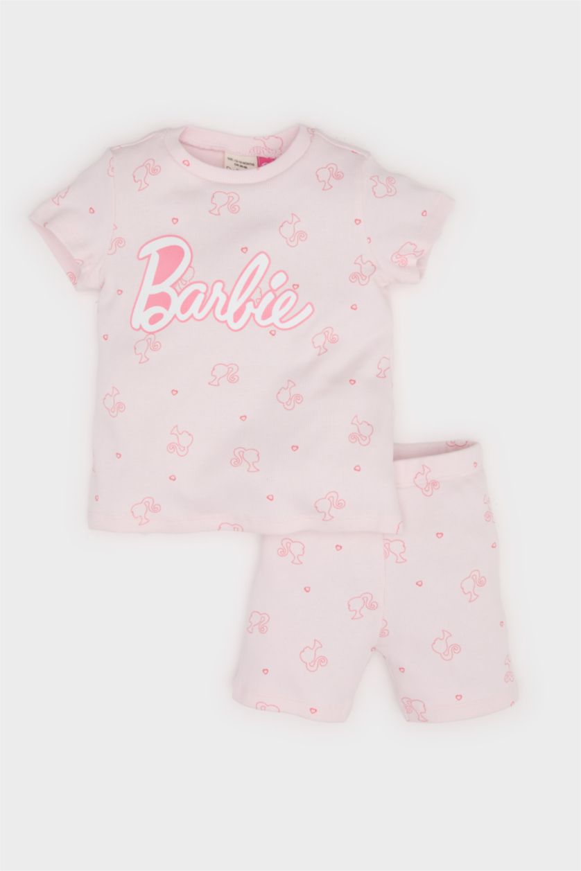 BABY GIRL Light Pink Baby Girl Barbie Corduroy Camisole Top Shorts 2 Piece Pajama Set