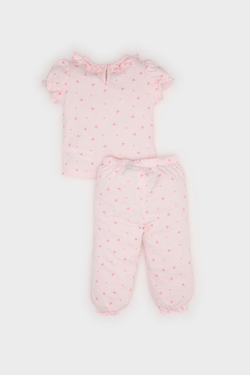 طفلة صغيرة زهري سيت بجامة بناتي ممشط من Disney Princess - قطعتين