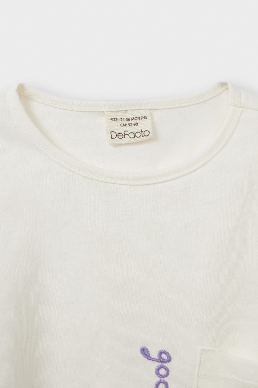 Baby Girl Pink Baby Girl Slogan Patterned Cotton 2 Piece Pajama Set