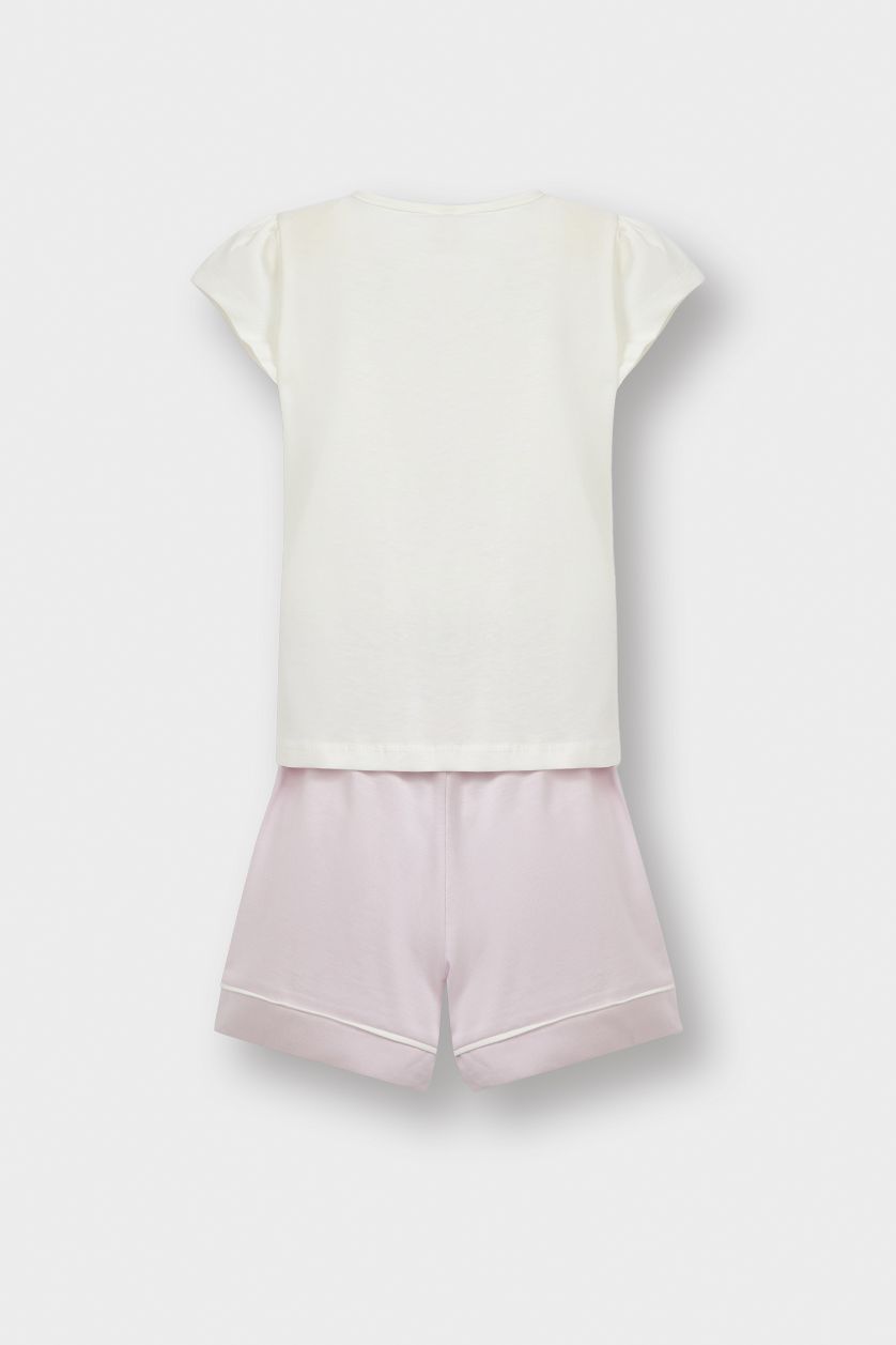 Baby Girl Pink Baby Girl Slogan Patterned Cotton 2 Piece Pajama Set